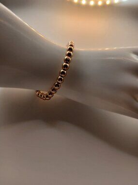6/$10 😎❤️18K Gold-Plated Half-Inch Ball Bead Stretch Bracelet 7 inches